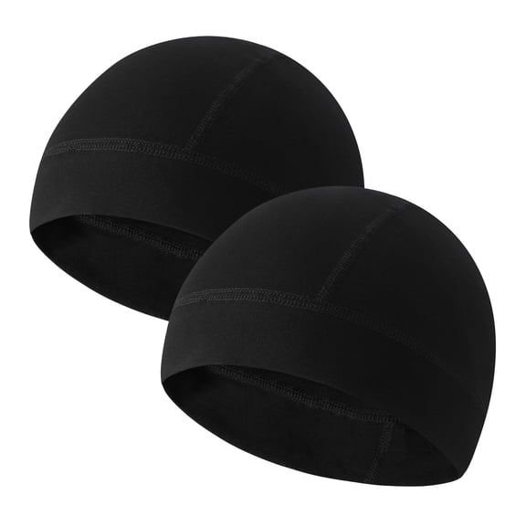 2 Pieces Cotton Skull Caps for Men Women Helmet Liner Breathable Sleep Hat Chemo Headwear Running Cap