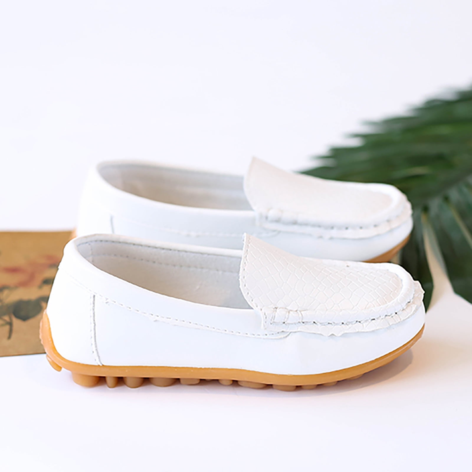 Toddler Sneakers Boys Little Soft Slip Loafers Flat Boat Casual Running Athletic Pull On Hiking White Girls' Flats