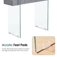 thumbnail image 6 of ivinta Narrow Glass Console Table with Storage Modern Sofa Table Entryway Table Glass Writing Desk Small Computer Desk TV Table Buffet Table Modern Accent Table for Small Space, 6 of 8