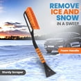 thumbnail image 4 of 27" Snow Brush and Ice Scrapers for Car Windshield, Detachable Snow Scraper with Ergonomic Foam Grip for Cars, Trucks, SUVs Made from Heavy Duty ABS and PVC Brush - Pack of 1 (Orange), 4 of 9