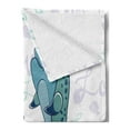 thumbnail image 2 of Narwhal Soft Flannel Fleece Throw Blanket, Couple of Whales with Horns in Love Valentines Day Themed Nautical Illustration, Cozy Plush for Indoor and Outdoor Use, 70" x 90", Multicolor, by Ambesonne, 2 of 5