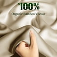 thumbnail image 2 of Sonoro Kate 100% Organic Cooling Bamboo Sheets, Queen Sheet Set 4-Piece with 16" Deep Pocket, Silky Smooth Luxury Bed Sheets, Beige, 2 of 7