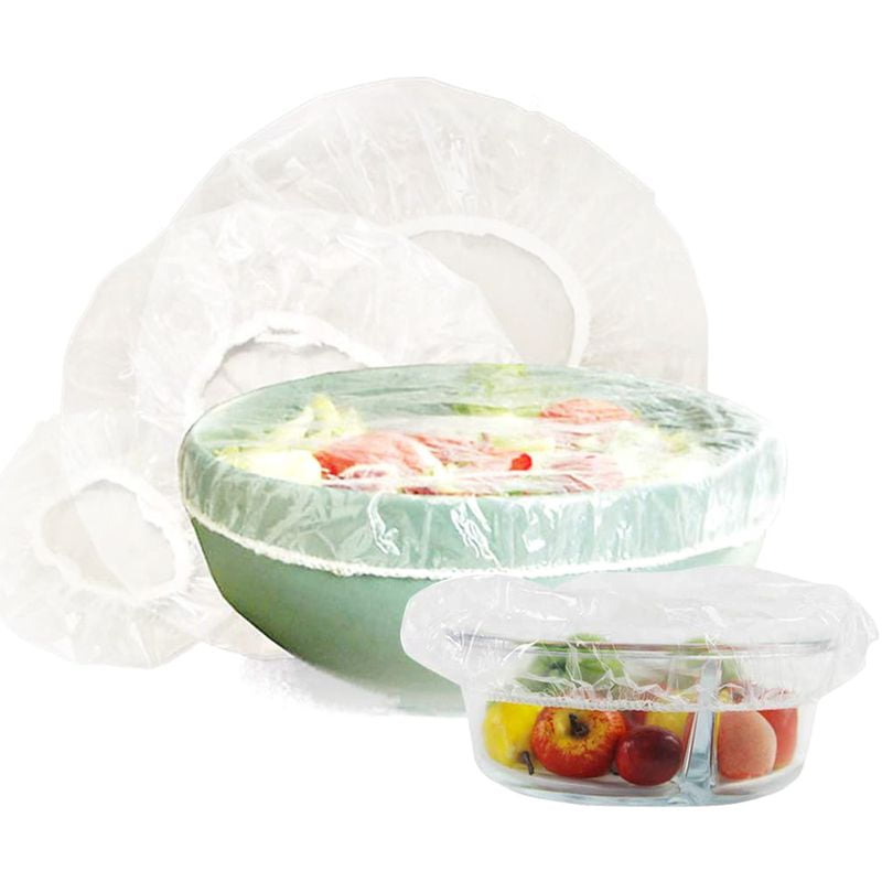 SHIYAO 100Pcs Elastic Reusable Food Storage Covers Plastic Wrap Bowl