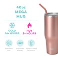 thumbnail image 2 of Swig Life 40oz Mega Mug | Insulated Stainless Steel Tumbler with Handle | Rose Gold, 2 of 7