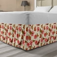thumbnail image 1 of Flowers Insects Bed Skirt, Tropical Garden Hibiscus and Monarch Butterflies Pattern, Elastic Bedskirt Dust Ruffle Wrap Around for Bedding Decor, 4 Sizes, Eggshell Coral and Orange, by Ambesonne, 1 of 2