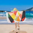 thumbnail image 2 of Yayeee Kids Hooded Towels Toddler Soft Absorbent Beach Bathing Wrap 50" x 23.5", Purple Triangles, 2 of 5
