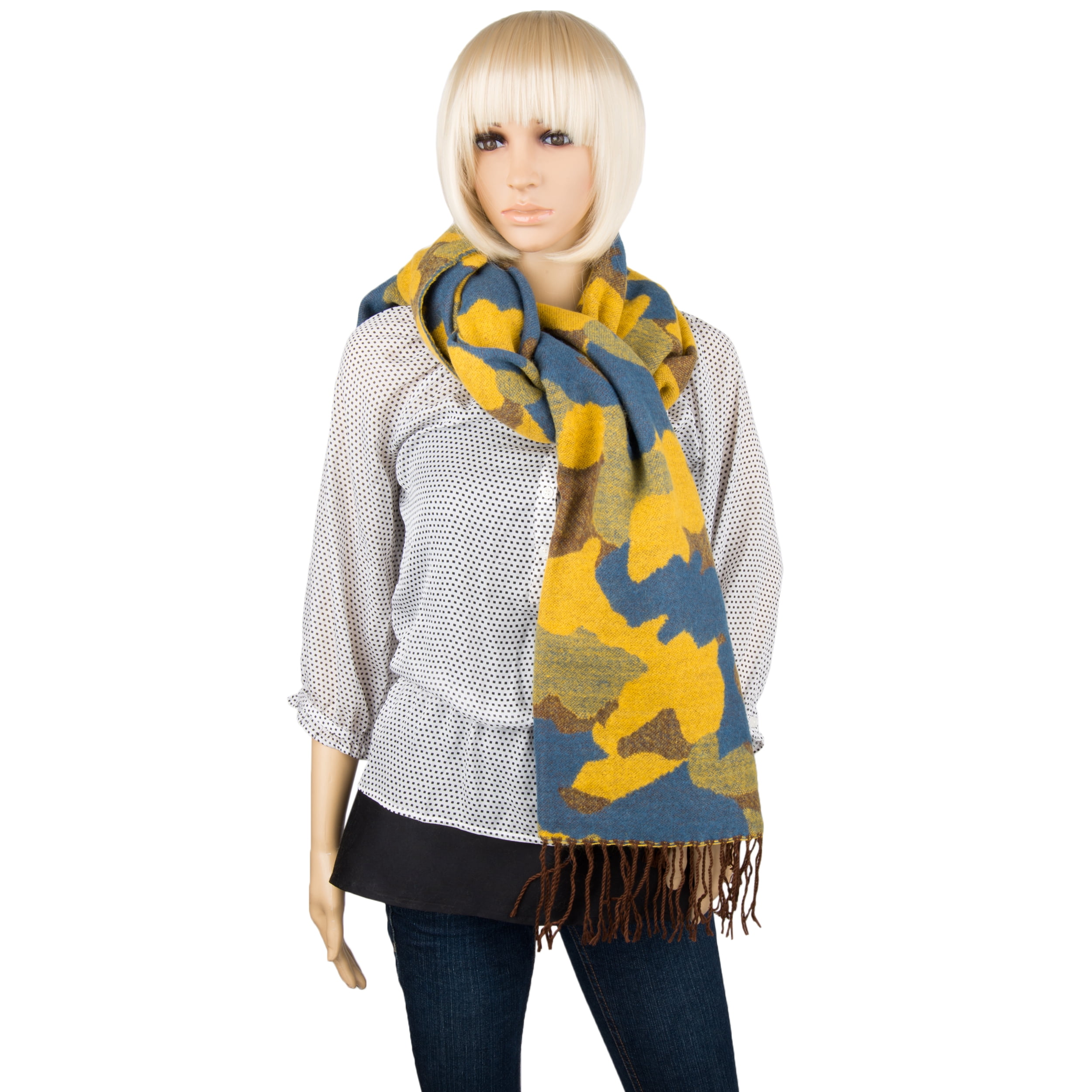 Women's Adult Warm Woolen Weave Sleeve Edge Scarf Wrap Series