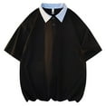 thumbnail image 2 of Styesk T-Shirts pour Homme Mode Décontractée Col Rabattu Manches Courtes Ample, 2 of 6