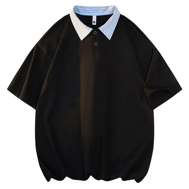 Camiseta de Manga Corta de Cuello Redondo de Color Sólido para Hombre, Blusa de Moda Casual Suelta para la Primavera Y el Verano