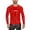 Red, variant on Men Shiny Leather T-shirt, Long Sleeve, Glossy PVC Leather, Crewneck Leather Casual Tops