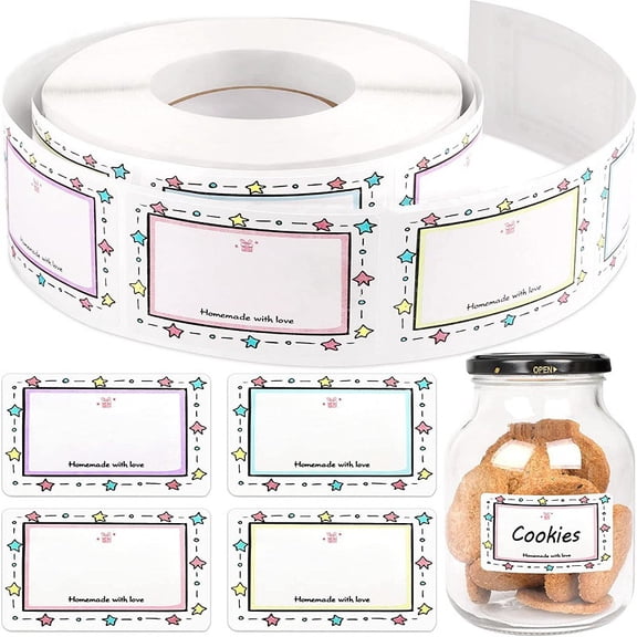 2 Pcs Jam Labels for Jars Food Self Adhesive Jam Jar Labels Freezer Labels Decorative Removable Sticky Jam Jars Labels