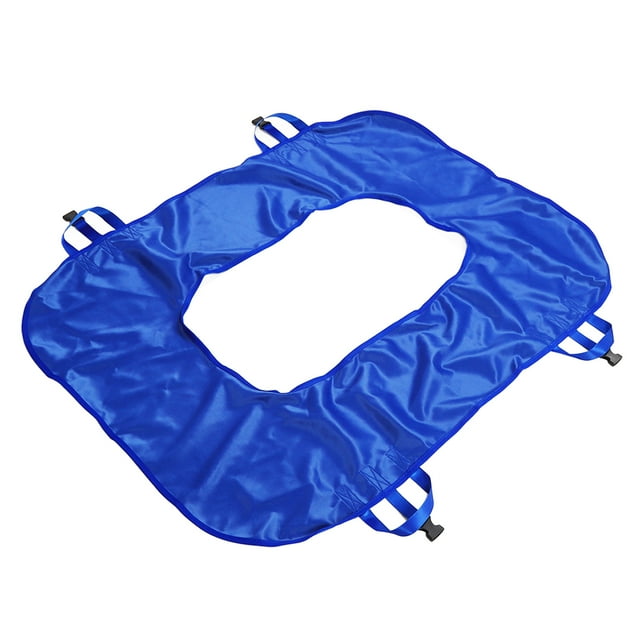 Positioning Bed Pad, Hollow Up Lifting Turning Patient Transfer Sheet Reusable Washable Positioning Sheet With Reinforced Handles For Patients Moving Pad, Nylon Fabric, Blue