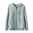 thumbnail image 2 of ‌LYMAYTER Women‌‌ ‌Zip Up Hoodie Casual Oversized Soft Sweatshirt Cozy Long Sleeve Jacket Outerwear‌ S-5XL, 2 of 8