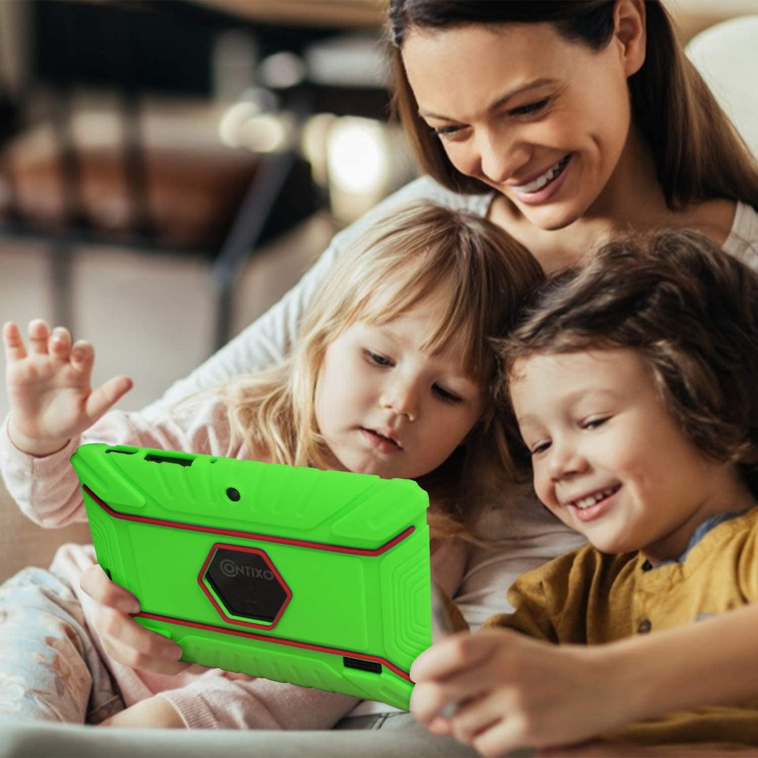 Contixo Kids Tablets Bundle, 7-Inch Android Tablet with Headphones and Sleeve Case, 32GB, Green