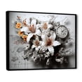 thumbnail image 2 of Designart "Beauty Of Urban Oasis Hibiscus In White And Orange" Hibiscus Floater Framed Wall Art Living Room, 2 of 5