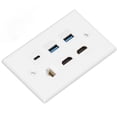 thumbnail image 3 of Placa de Pared de 6 Puertos, Aplicación Duradera de Ancho de Ancho Cat6 RJ45 PlacA de Pared Para TV, 3 of 7