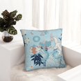 thumbnail image 4 of YFYANG Square Decorative Throw Pillow Case (Without Pillow Insert), Blue Vintage Floral Texture Bedroom Sofa Car Cushion Cover, 12"x12", 4 of 9