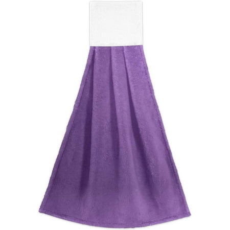 

Hyjoy Purple Solid Color Hanging Tie Towels Set of 2 Absorbent Hand Towels Tea Bar Dish Dry Towels for Kitchen Bathroom Home Decor 14 x18.2 inch