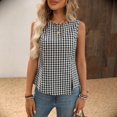 thumbnail image 3 of Tank Tops For Women Black Womens Tops Fashion Sleeveless Plaid Neck Cropped Summer Womens Tank Tops, 3 of 5