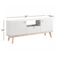 thumbnail image 5 of Living Skog  Alba Beige TV Stand Console with Drawer Fits TV's up to 65 in. with Wood Legs Mid Century Modern Design White MDF,Laminate Up to 240 lbs, 5 of 5