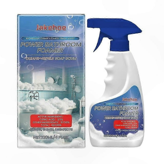 Bathroom Cleaner for Bathtub and Water Stains 120ml Foaming Solution Scale Remover