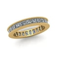 thumbnail image 2 of Natural 3.75Ct Princess Cut Diamond Channel Set Milgrain Women's Anniversary Wedding Eternity Band Ring Solid 14k Yellow Gold H SI2, 2 of 3