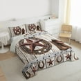 thumbnail image 3 of Homewish Wtexas Stars Horseshoe Queen Comforter Set,Western Cowboy Boots Bedding Sets,Rustic Farmhouse Lodge Bedding Comforter Set For Teens,Breathable Home Decor Reversible,3 Pieces, 3 of 8
