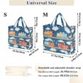 thumbnail image 2 of FORMRS Womens Corduroy Tote Bag Crossbody Shoulder Handbag with Pocket, Blue Cute Train Pattern, 2 of 7