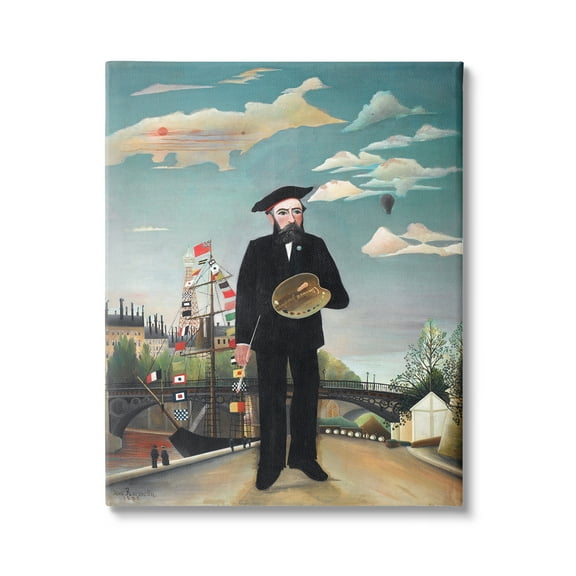 Stupell Industries Myself Self Portrait Henri Rousseau Classical Painting Painting Gallery Wrapped Canvas Print Wall Art, Design by one1000paintings