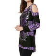 thumbnail image 4 of STARVNC Women Long Sleeve Boho Printing Colorblock Splice Tunic Top, 4 of 5