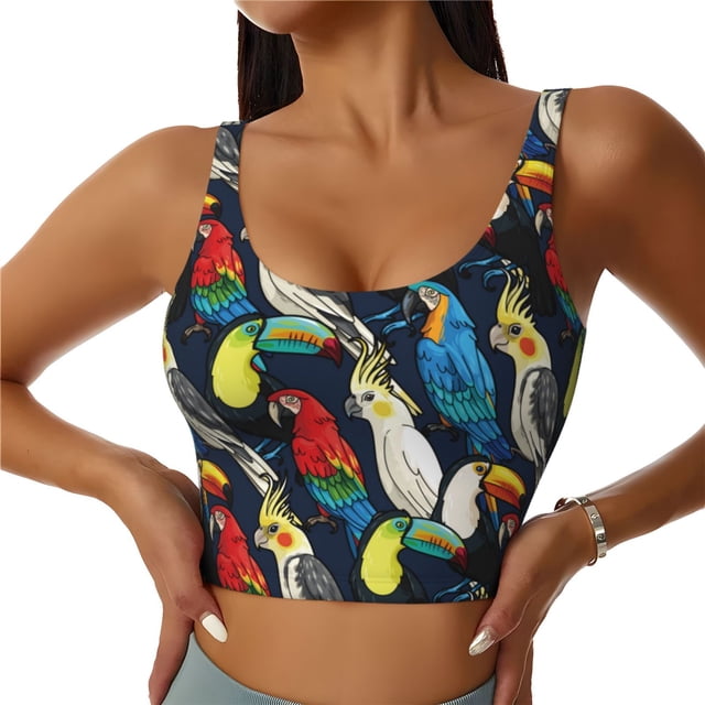 Balery Parrot Sujetadores deportivos con espalda cruzada para mujer, acolchados, sin costuras, de alto impacto, ideales para yoga, gimnasio, entrenamiento y fitness.-XX-Large