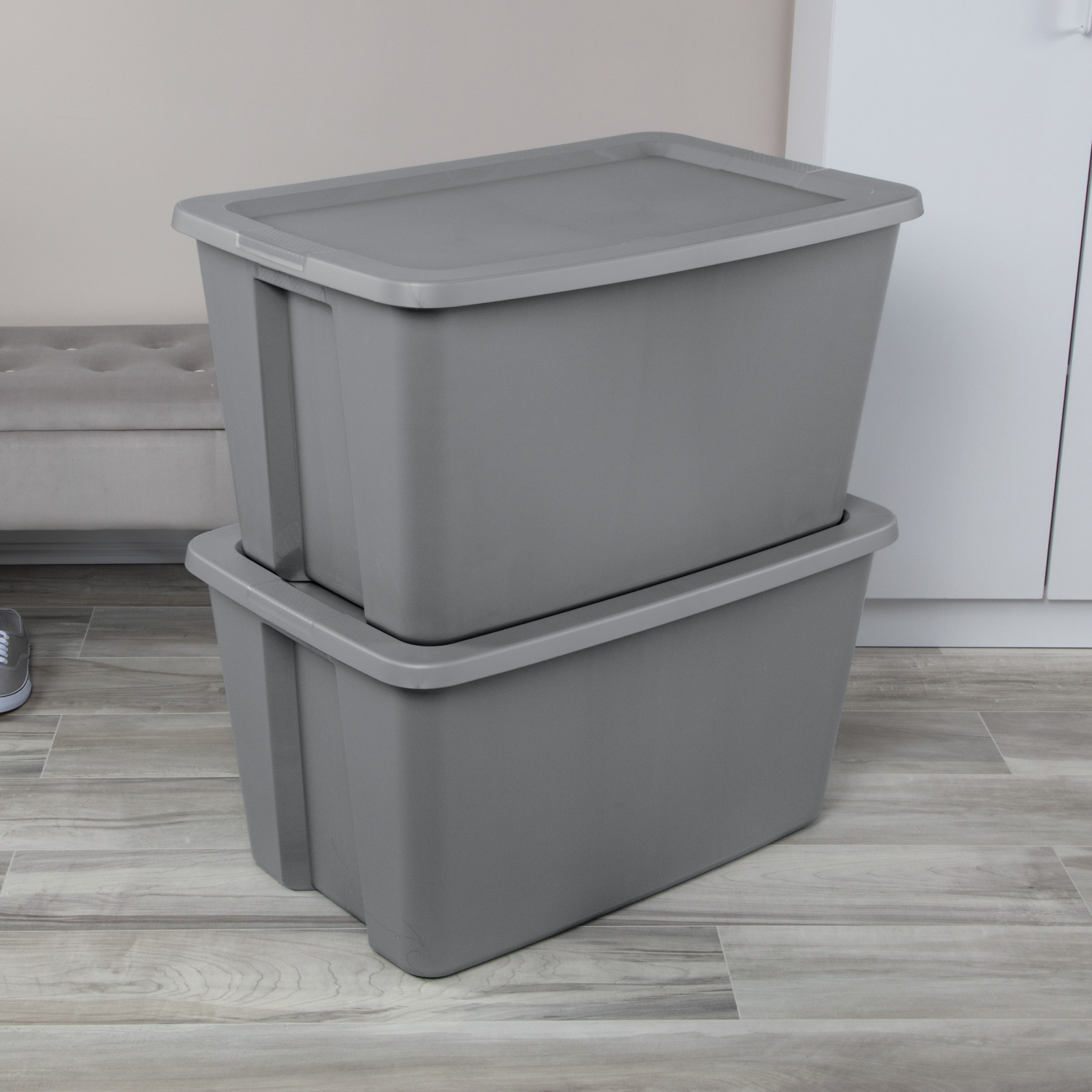 Sterilite 30-Gallon Storage Bin with Snap-On Lid, Gray photo 4