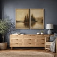thumbnail image 4 of Framed Canvas Print Vintage Landscape Wall Art Set of 2 Modern Farmhouse Decorative for Living Room Bedroom - 24"x36"x2 NATURAL, 4 of 8