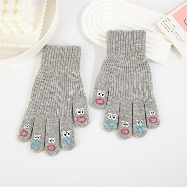 ¡No lo Dejes Pasar!, Guantes divertidos antifugas para dedos, pares, elásticos, de punto, cálidos, resistentes al viento, de color sólido, para hombres y mujeres Akmoler