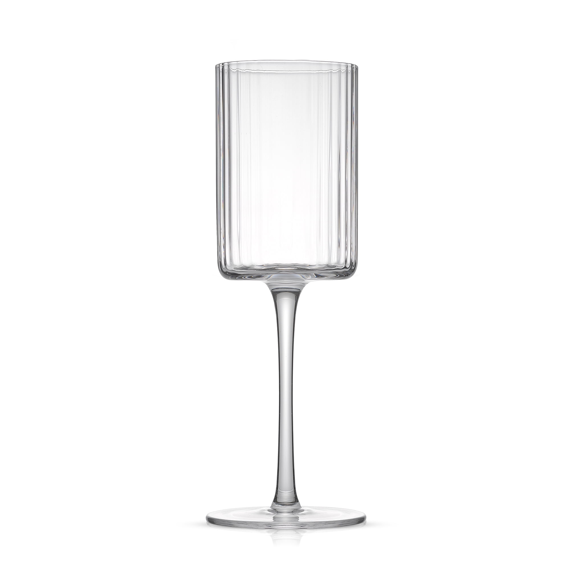 JoyJolt Elle Fluted Cylinder White Wine Glasses, Set of 2