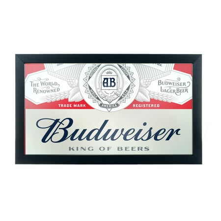 Budweiser Framed Logo Mirror, Label Design