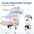 thumbnail image 6 of CELTOSS Ergonomic Home Office Chair, Mid Back Lumbar Support Desk Chair, Adjustable Height with Armrests for Adults, Pink, 6 of 11
