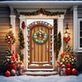 thumbnail image 5 of Christmas Door Cover with Giant Candy Canes & Holly Wreath,70.87" x 35.43" Front Door Banner,Winter Holiday Decor for Home/office,Xmas Party Supplies,New Year Decorations‌, 5 of 6