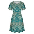 thumbnail image 4 of QIPOPIQ Robes pour Femmes Robe Midi à Étages Manches Courtes Robes Décontractées Robe d'Été à Imprimé Floral Robe à Bretelles Robes de Plage Offres 2023, 4 of 7