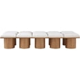 thumbnail image 3 of Meridian Furniture Pavilion Cream Boucle Fabric Bench, 3 of 11