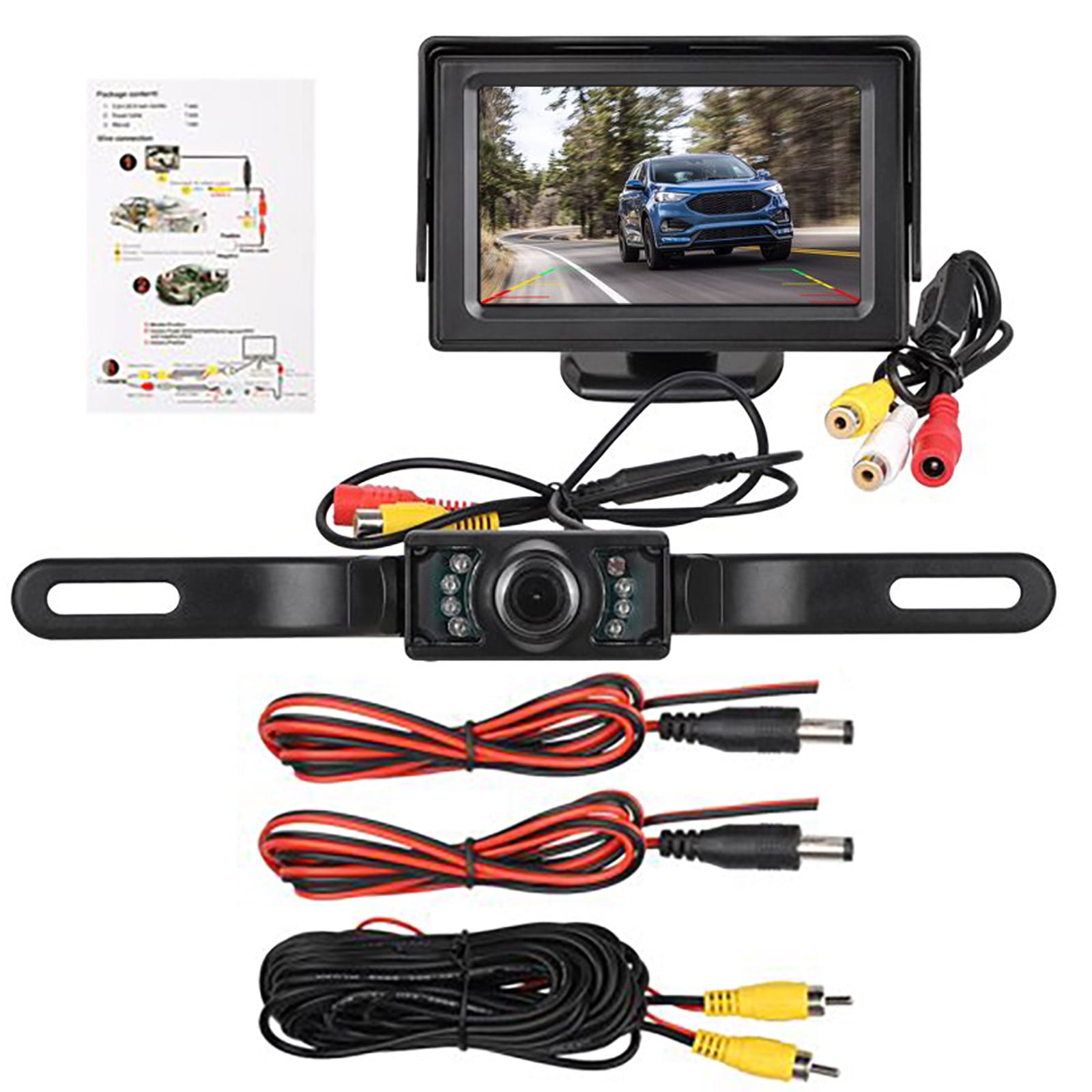 Universal Car Rear View/Reversing/Reverse Camera With 12V Audio Video AV Extension Cable Brass anti-interference for Car RV Caravan Travel Trailer Hitch Tow Truck 