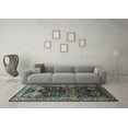 thumbnail image 3 of Ahgly Company Indoor Round Persian Light Blue Traditional Area Rugs, 3' Round, 3 of 4