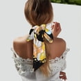 thumbnail image 5 of Xecao Bee Happy Sunflower Gnomes Pattern Large Satin Head Scarf - Satin Hair Scarves Silk Bandana Scarf Headscarf Silk Feeling Scarf for Women, 5 of 6