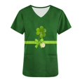 thumbnail image 3 of Blouses Funicet pour Femmes, Shorts pour Femmes, Blouse de Travail à Manches Courtes Col en V avec Poche Imprimée, Blouses pour Femmes Mode, Blouses à Manches Courtes pour Femmes, 3 of 5