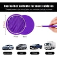 thumbnail image 2 of Yazoeia 2 Pack Bling Car Cup Coaster, 2.75 Inch Rhinestone Silicone Auto Cup Holder Insert Coaster, Anti Slip Crystal Soft Rubber Cup Pad, Universal Vehicle Accessories for Women (Purple), 2 of 6