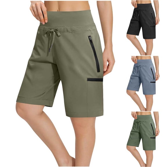 EaskTriop Women's Athletic Shorts High Waisted Bermuda Shorts with Pockets Quick Dry Lightweight Summer Casual Golf Hiking Shorts 2026