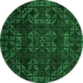 thumbnail image 1 of Ahgly Company Indoor Round Abstract Green Modern Area Rugs, 5' Round, 1 of 4