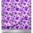 thumbnail image 1 of Soimoi Moss Georgette Fabric Stripe & Autumn Leaves Print Fabric by the Yard 42 Inch Wide, 1 of 3