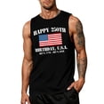 thumbnail image 2 of 250 Anniversary Usa Shirts for Men 4th Of July Independence Day Shirts Usa American Flag Graphic Sleeveless Patriotic Tee We the People Crew-Neck Spring Summer Vest,Black 4XL, 2 of 4