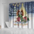 thumbnail image 4 of Merry Christmas Cavalier King Charles Spaniel Snowy Winter with Tree Decorations Shower Curtain Dog Lover Gifts Waterproof Bathroom Bathtub Curtain - 12020, 4 of 5